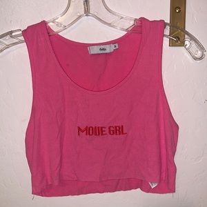 Hot pink “Move girl” crop top